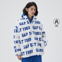Gap男女装冬季LOGO仿羊羔绒立领夹克外套462623