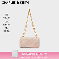 CHARLES & KEITH CHARLES&KEITH质感菱格链条小方钱包女包包女包生日礼物送女友CK6-10680924 Light Pink浅粉色 XS