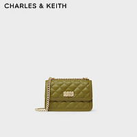 CHARLES & KEITH CHARLES&KEITH经典菱格金属扣链条单肩包女斜挎包包女包女士CK2-80151108 Avocado牛油果绿 M