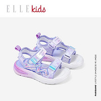 Ellekids ELLE KIDS 童鞋女童时尚凉鞋2024夏季新款女孩软底休闲鞋沙滩凉鞋