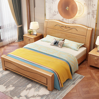 木羊牌实木床双人床1.5米单人床1.8米2米大床白色现代简约中式 加厚实木床+10cm环保椰棕垫 1350*2000mm框架结构