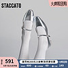 STACCATO 思加图 新款玛丽珍鞋复古法式方头平底鞋单鞋女鞋子H8321CQ2 银色 36