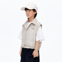 little MO&Co.little moco童装24夏男女童无袖马甲翻领外套夹克KBD2JKT015 雅杏色 110/56