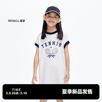 little MO&Co.凉感速干 little moco童装24夏女童短袖网球连衣裙KBD2DRS051 米白色 110/56