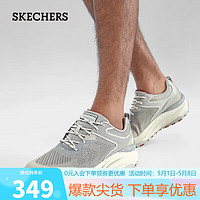 SKECHERS 斯凯奇 拼接缓震休闲鞋237336C 灰色/红色/GYRD 44