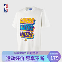 NBA 欢乐的运动系列 洛杉矶湖人队白色宽松T恤男夏季运动休闲短袖上衣 洛杉矶湖人队/白色 L