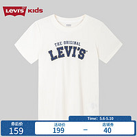 Levi's李维斯童装儿童短袖T恤24夏男童复古贴布上衣 明亮白 100/52(3T)