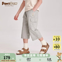 PawinPaw卡通小熊童装2024年夏季男女童裤子儿童七分直筒裤 Grey灰色/15 100