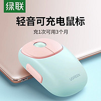 UGREEN 绿联 蓝牙鼠标无线女生办公充电适用苹果iPad华为笔记本电脑