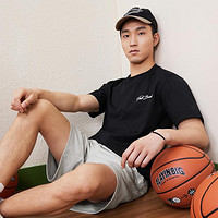 XTEP 特步 男T短袖2024夏季纯棉半袖篮球运动上衣宽松短T恤纯色针织衫