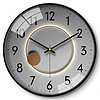 Momen 摩门 钟表北欧装饰挂钟轻奢客厅家用卧室时钟简约时尚14英寸金属HK0332