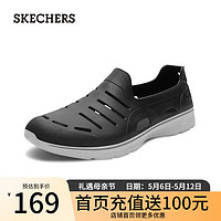 SKECHERS 斯凯奇 男士款洞洞鞋休闲轻便凉鞋透气镂空鞋一脚蹬鞋54271 黑色/BLK 41