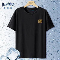 JEANSWEST 真维斯 短袖男夏季冰丝网眼透气速干上衣青少年宽松大码运动服T恤