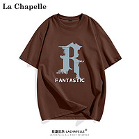 La Chapelle 短袖t恤男夏季圆领韩版百搭半袖男字母印花宽松休闲上衣