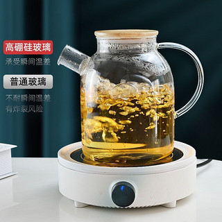 冷水壶加厚耐高温玻璃凉水壶耐热防爆泡茶壶煮茶壶果茶壶茶具简约