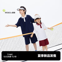 little MO&Co.凉感速干 little moco童装24夏男童亲子装运动polo衫短袖T恤 深宝蓝色 110/56