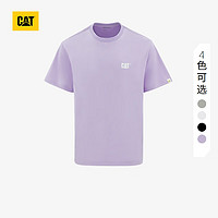 CAT卡特24春夏男户外棉感舒适经典logo印花圆领短袖T恤 紫色 M