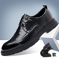 老人头（LAORENTOU）商务英伦休闲皮鞋上班鞋韩版系带小皮鞋