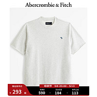 Abercrombie & Fitch 男装女装装 24春夏小麋鹿圆领毛圈布短袖T恤 358705-1 浅麻灰色 M (180/100A)
