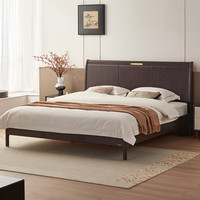 林氏家居白蜡木实木床1.5米双人床架家用卧室林氏木业NR2A 【床铺板】实木床+A床垫 1500*2000mm