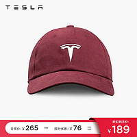 TESLA 特斯拉 T标棒球帽2.0舒适合身时尚前卫弹力耐磨休闲 红色