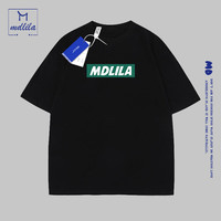 MDlila 短袖t恤男美式潮流夏季男宽松百搭英文情侣男士半袖女上衣