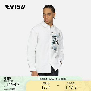 EVISU 惠美寿 2024春季新品男士海鸥印花长袖衬衫2ESHTM4SL7091RXCT 白色 L