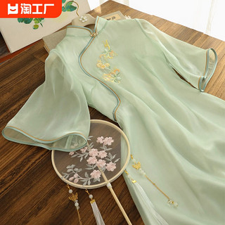 新中式旗袍夏装新款改良国风裙子高级感气质复古汉元素古法连衣裙