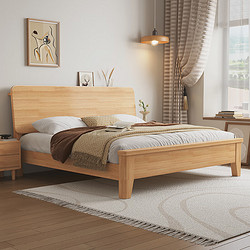 品族北欧实木床主次卧储物木床出租房双人大床PZ-702 1.8*2.0米框架床