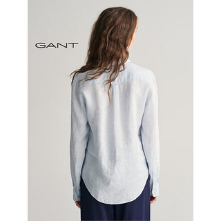 GANT甘特2024春季女士休闲通勤亚麻长袖衬衫4300277 455浅蓝色 42