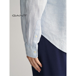 GANT甘特2024春季女士休闲通勤亚麻长袖衬衫4300277 455浅蓝色 42