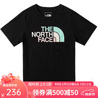 THE NORTH FACE北面童装男女童纯棉短袖T恤户外透气24春夏88ME JK3/黑色 薄款 150cm L（150/72）