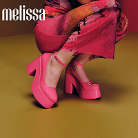 melissa 梅丽莎2024新款女士时尚芭比高跟气质搭扣粗果冻鞋33998
