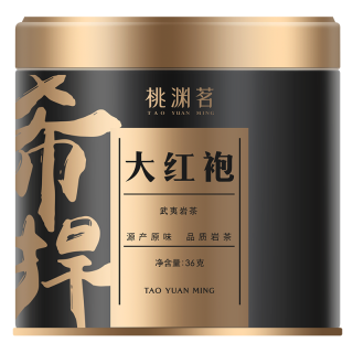 桃渊茗大红袍茶叶清香型高山乌龙茶武夷山岩茶大红袍36g罐装茶叶礼希捍 单罐 36g