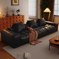 Kao 花王 意式极简真皮saba像素沙发大小户型客厅沙发模块组合 四人位2.5米