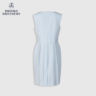 布克兄弟（BrooksBrothers）女士24春夏新泡泡纱条纹圆领无袖连衣裙 4007-蓝色 2