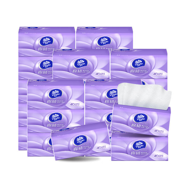 维达 抽纸  厚韧如棉 3层 100抽*24包 整箱装
