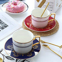品来运 欧式咖啡杯碟套装陶瓷精致小奢华咖啡具高档办公室茶杯骨瓷水杯 神秘之约 杯碟勺