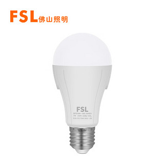 FSL 佛山照明 FLS）LED灯泡声光控感应球泡节能灯雷达光源智能声控灯泡E27螺口7W白光（6500K）