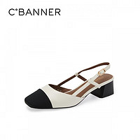 百亿补贴：C.BANNER 千百度 女鞋夏季新款时装凉鞋法式小香风优雅中跟凉鞋