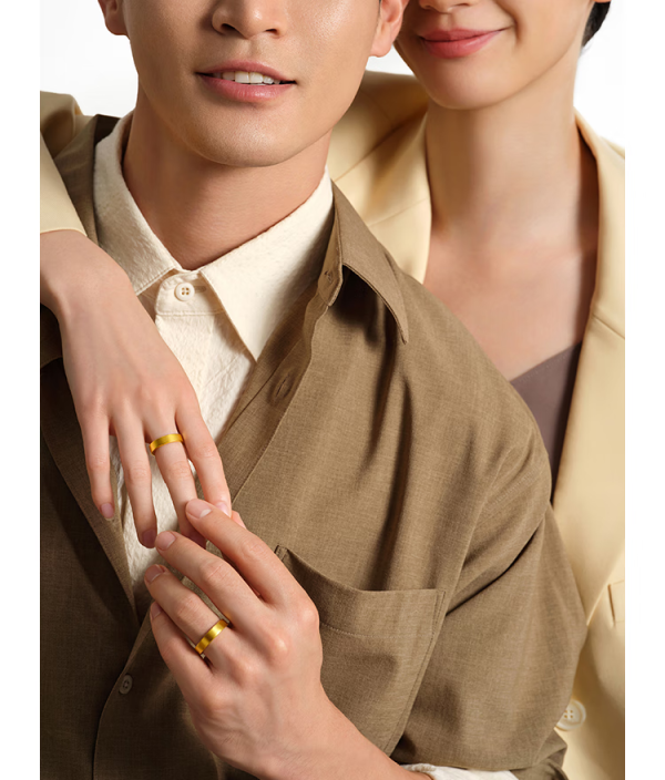 chow tai fook 周大福 传承系列 f214040 中性福慧黄金戒指 14号 11.