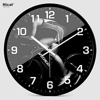 HICAT 疯小猫 现代简约运动健身房挂钟创意个性静音石英钟表潮流壁挂时钟