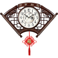 POLARIS 北极星 挂钟新中式创意简约时尚中国结时钟13英寸客厅书房办公室钟表 78907咖木