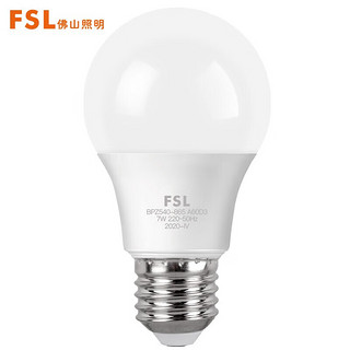 PLUS会员：FSL 佛山照明 LED灯泡家用商业E27螺口节能灯球泡 7W黄光 单支装