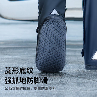 KEYRU防水防雨户外鞋套高筒防滑防雪耐磨便携成人 高筒黑色