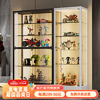 永苒 手办柜展示柜高达玩具乐高储物柜模型透明玻璃展柜 双门五层80*40*180cm