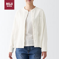 MUJI 無印良品 无印良品（MUJI）女式 法兰绒 立领衬衫 米白色 L
