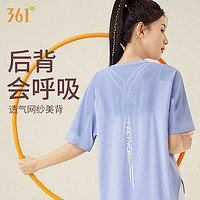 361° 361瑜伽服女2023新款夏季跑步健身服短袖运动t恤宽松大码运动上衣