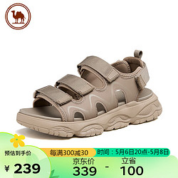 骆驼牌 男凉鞋软弹舒适机能魔术贴厚底时尚运动凉鞋 P14M547601 沙色 38