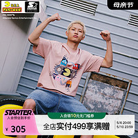 STARTER【PAC-MAN 吃豆人联名】 短袖夏季男女休闲运动T恤 浅粉色 S 165/72A